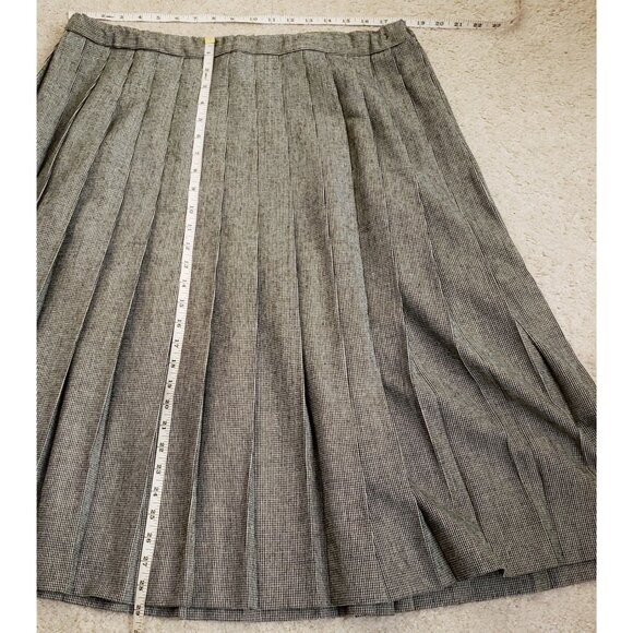 Vintage Evan Picone Plaid Pleated  A-Line  Unlined Midi Skirt Size L* GUC - Picture 6 of 9